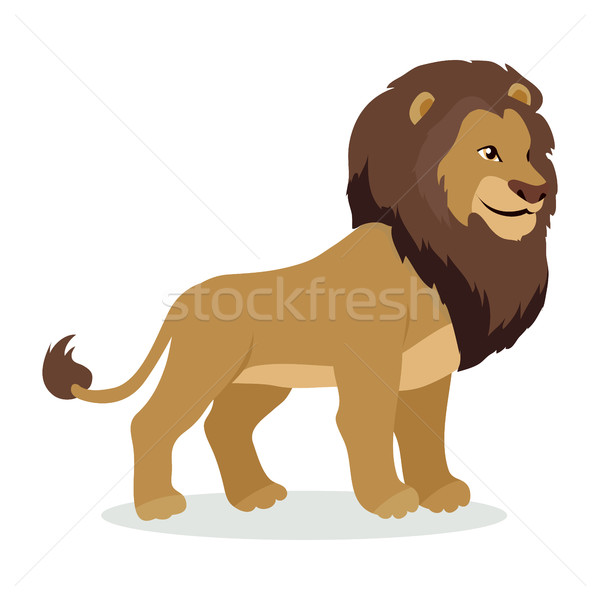 Lion Cartoon Icon in Flat Style Design Stock photo © robuart