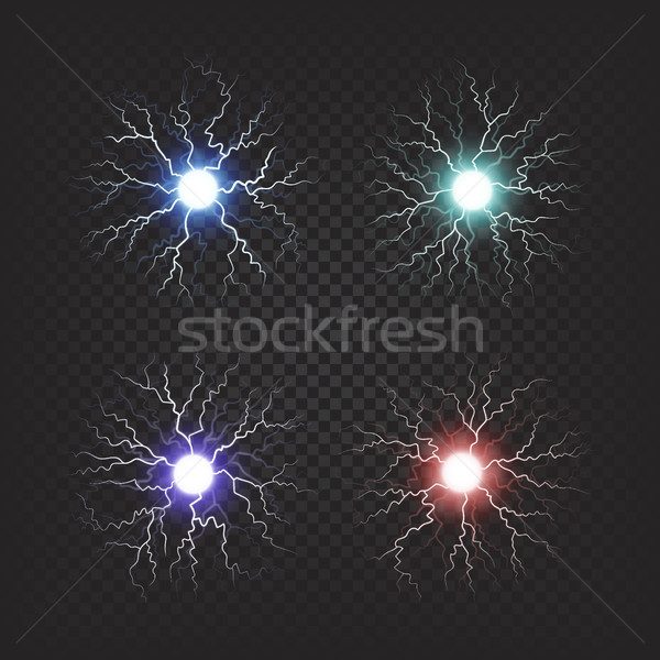 Kleurrijk vuurballen geïsoleerd illustraties ingesteld Rood Stockfoto © robuart