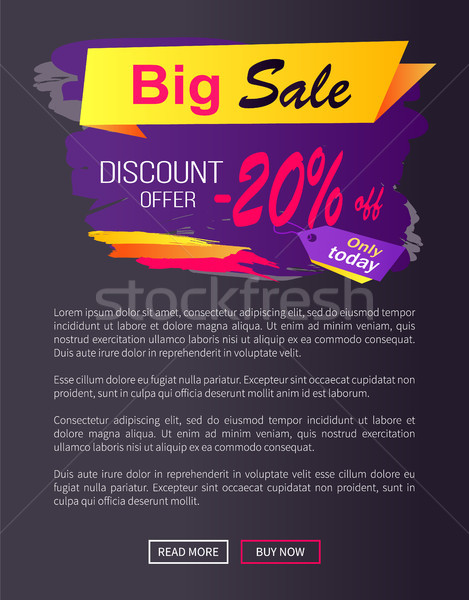 Only Today - 20 off Black Sale Friday Promo Label Stock photo © robuart