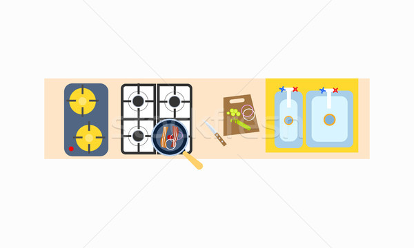 Kitchen Cooking Surface Icon Vector Illustration Stock photo © robuart