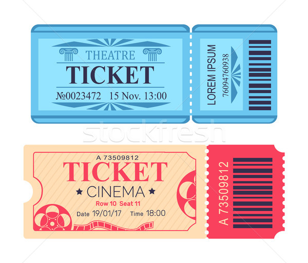 Teatro cine entradas establecer emblema iconos Foto stock © robuart