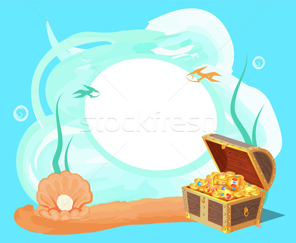 Sea and Treasures Poster, Vector Illustration Stock photo © robuart