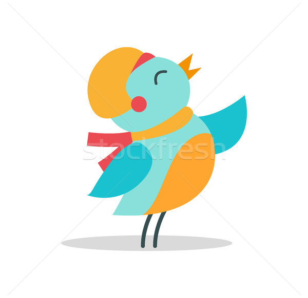 Vogel hat Schal Symbol tragen orange Stock foto © robuart