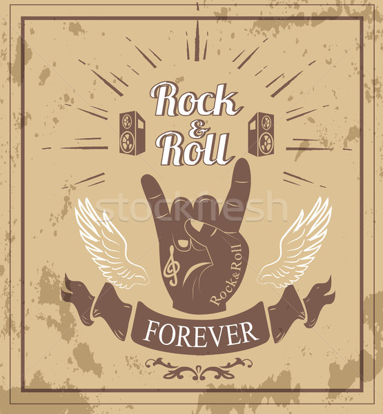 Rock n roll Forever Ribbon Vector Illustration Stock photo © robuart