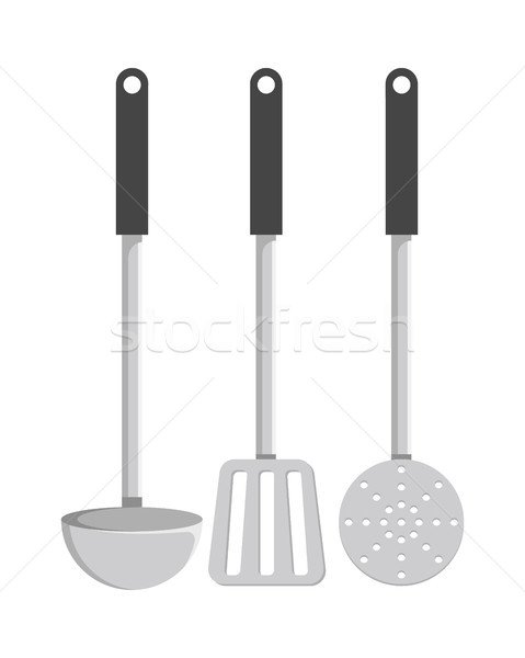 Kitchen Item Collection Poster Vector Illustration Stock photo © robuart