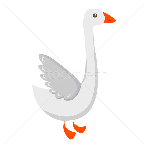 Cute Goose Cartoon Flat Vector Sticker or Icon Stock photo © robuart