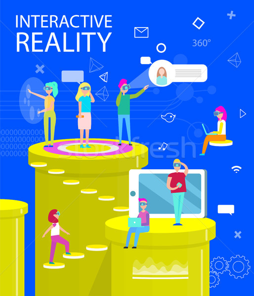 Interaktív valóság absztrakt virtuális világ poszter Stock fotó © robuart