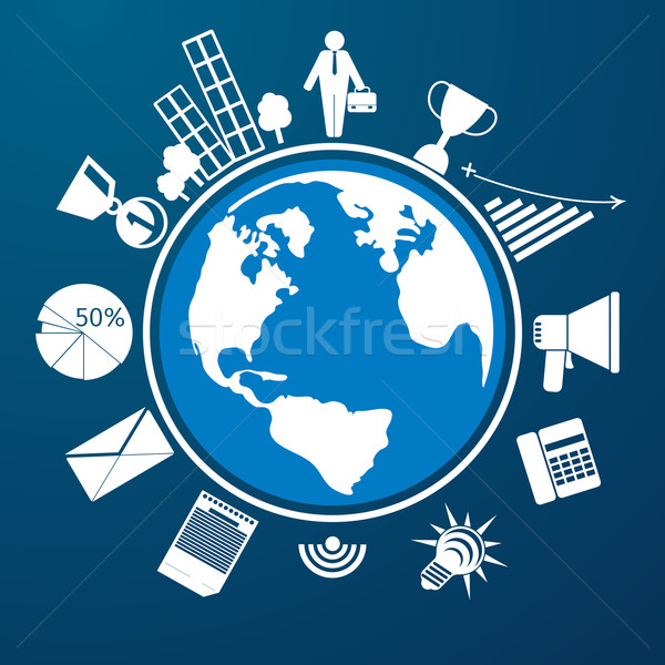 Around the world with item icons Stock photo © robuart