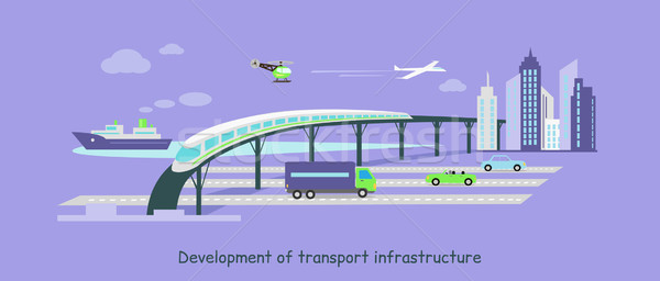 Desarrollo transporte infraestructura icono coche futuro Foto stock © robuart