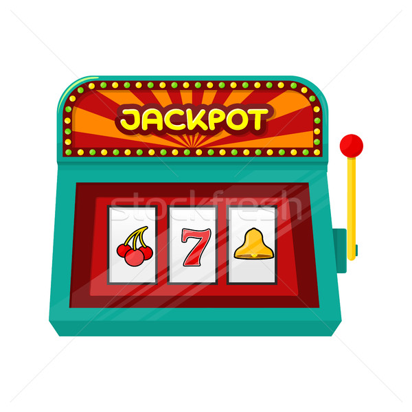 Stock photo: Slot Machine Web Banner Isolated on Green