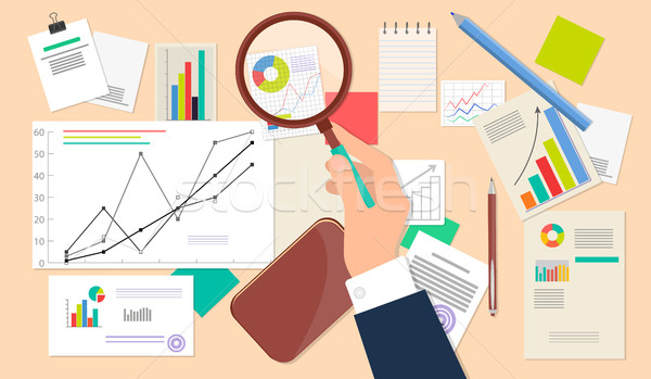 Business analist financiële gegevens analyse web icon Stockfoto © robuart