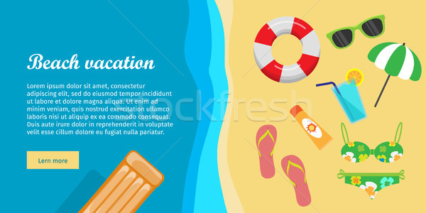 Beach Vacation Flat Design Vector Web Banner Stock photo © robuart