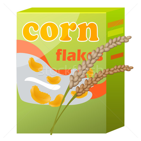 Corn Flakes Paper Packaging Isolated on White Stock photo © robuart