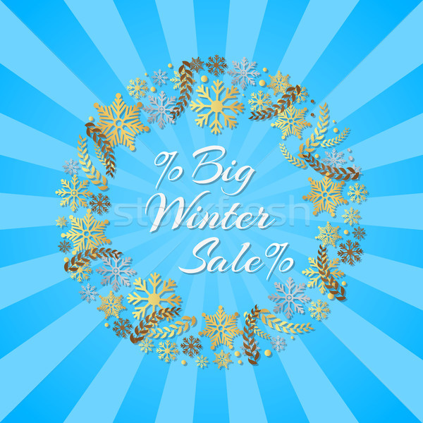 Big Winter Sale Inscription in Frame of Snowflakes Stock photo © robuart