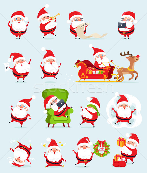 Santa Claus Icons Collection Vector Illustration Stock photo © robuart