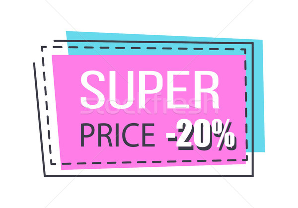 Stock photo: Super Sale Bright Promo Sticker with Thin Frame