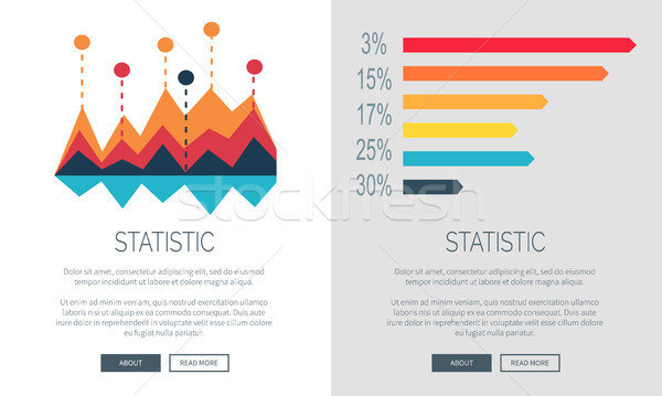 Statistisch kleurrijk web pagina ontwerp presentatie Stockfoto © robuart