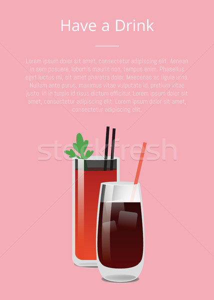 Trinken Plakat bloody Whiskey Cola Cocktails Stock foto © robuart