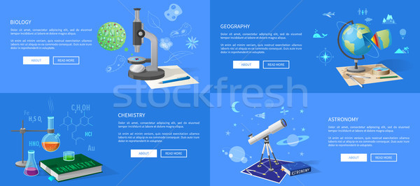 Natural Sciences Course Promotional Posters set Stock photo © robuart