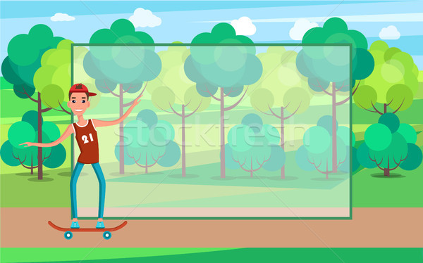 Teenager Skateboarding Vector Illustration Skater Stock photo © robuart