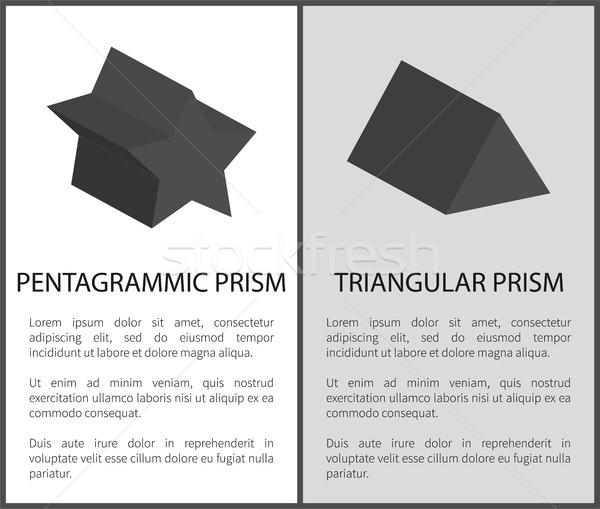 Pentagrammic and Triangular Prism Solid Figures Stock photo © robuart