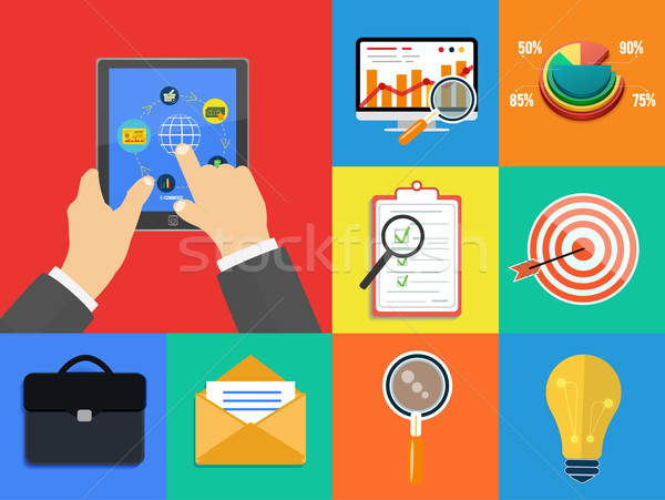 Stock photo: Set of various financial service items