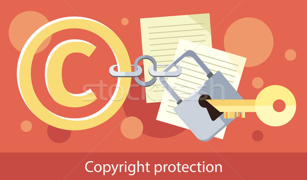 Szerzői jog védelem terv szellemi tulajdon szimbólum szabadalom Stock fotó © robuart