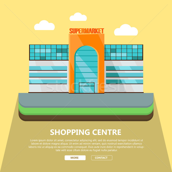 Shopping Centre Web Template in Flat Design. Stock photo © robuart