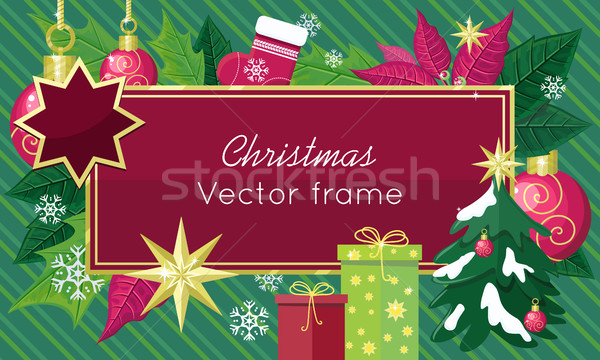 Christmas Sale Frame Vector Flat Style Concept Stock photo © robuart