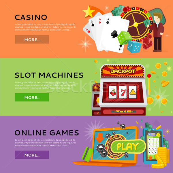 Set Of Gambling Vector Banners In Flat Design Stock photo © robuart