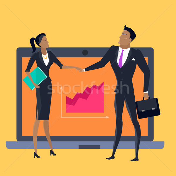 Business Cooperation Concept Vector in Flat Style. Stock photo © robuart