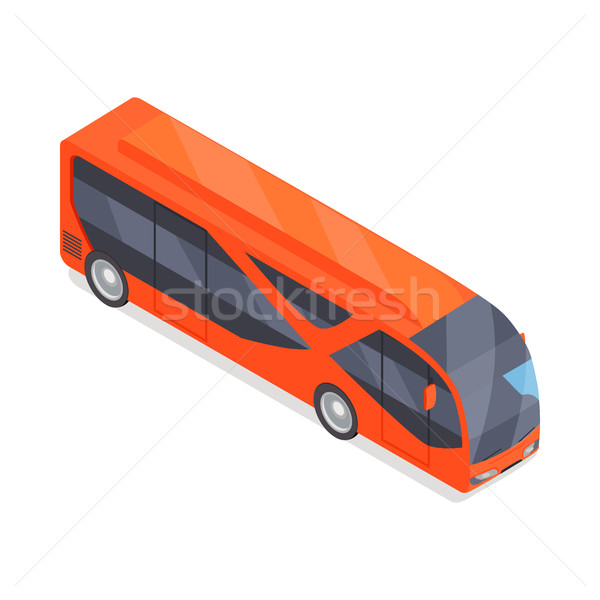 Stok fotoğraf: Otobüs · vektör · simgesi · izometrik · projeksiyon · şehir · ikon