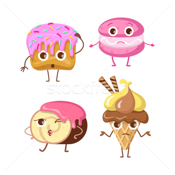 Sweets. Collections of Different Buns and Ice Stock photo © robuart