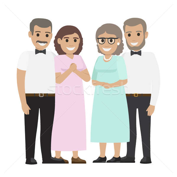 Parents-in-law Flat Vector Illustration Stock photo © robuart