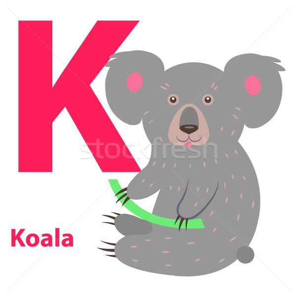 Engraçado cinza coala carta alfabeto arte Foto stock © robuart