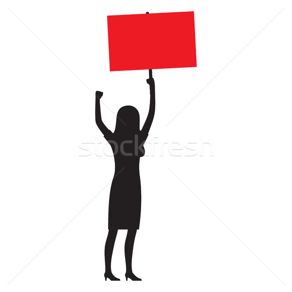 Woman Silhouette with Red Streamer Illustration Stock photo © robuart