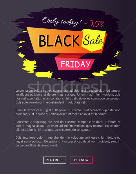 Only Today - 35 off Black Sale Friday Promo Label Stock photo © robuart