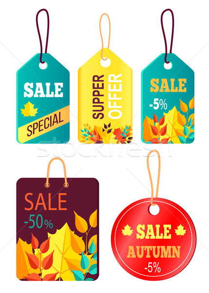 Tags Hanging with Text Sale Discount Buy Now Price Stock photo © robuart
