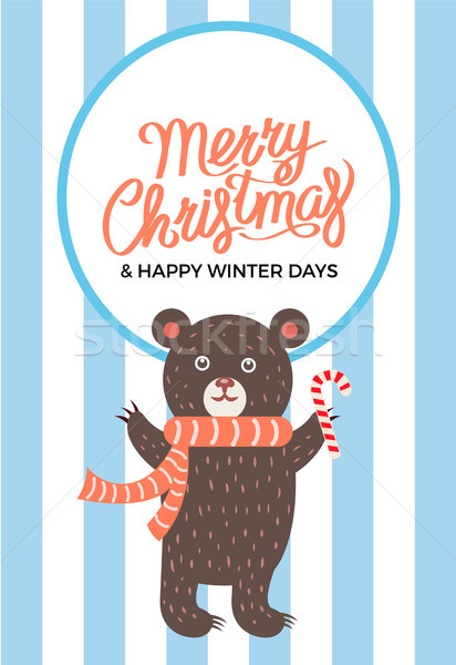 Merry Christmas, Icon of Bear Vector Illustration Stock photo © robuart