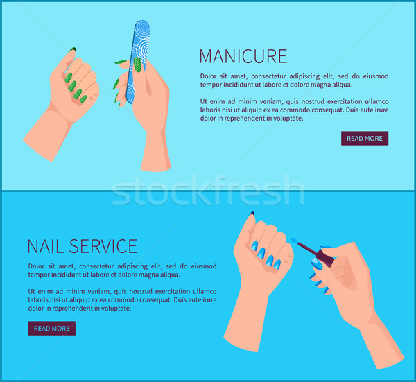 Manicure paznokci usługi Internetu promo strona Zdjęcia stock © robuart
