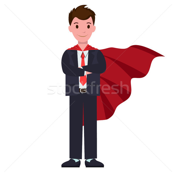 Smiling Cartoon Character Classic Suit, Red Cloak Stock photo © robuart