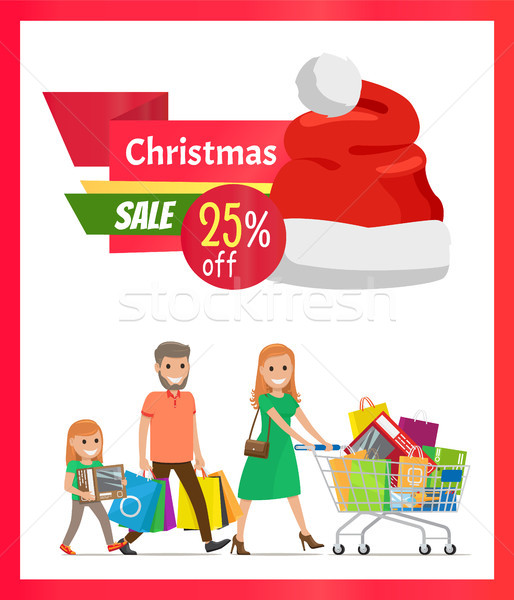 25 Pecrcent Off Christmas Sale Vector Illustration Stock photo © robuart