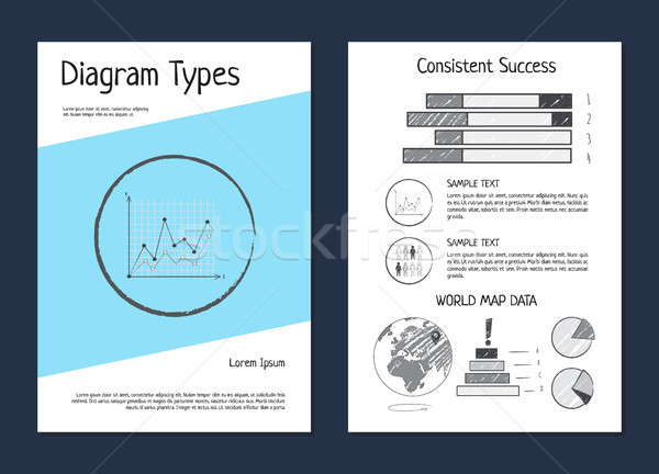 Diagram Types Wold Map Data Vector Illustration Stock photo © robuart