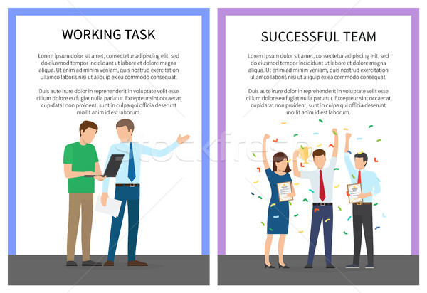 Working Task and Successful Team Colorful Poster Stock photo © robuart
