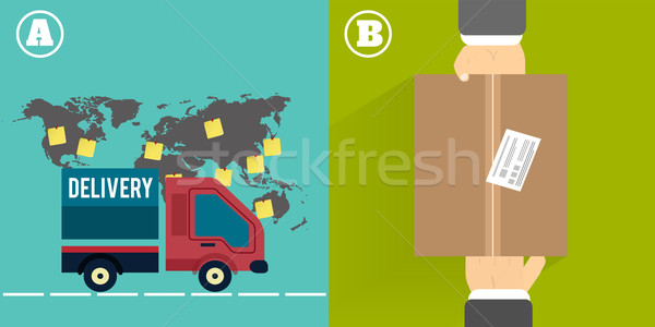 Stanie usługi 24 ładunku ciężarówka symbol Zdjęcia stock © robuart