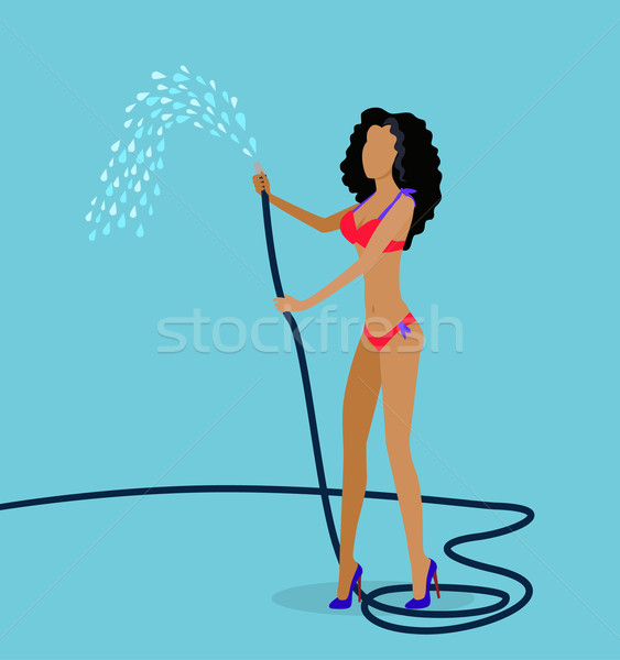Beautiful Girl Pour of Hose Stock photo © robuart