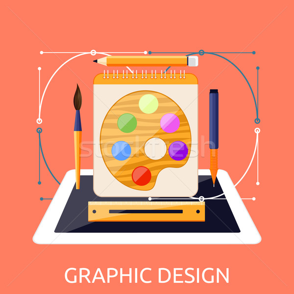 веб-дизайна графических таблетка инструментом пер оборудование Сток-фото © robuart