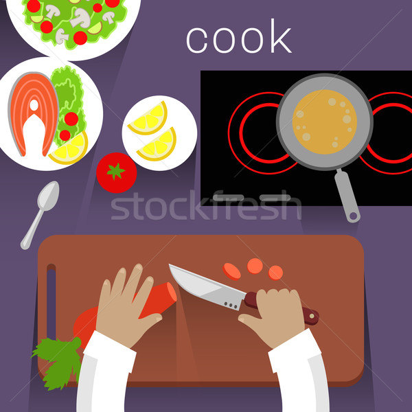 Work Space Cook Design Flat Concept Stock photo © robuart