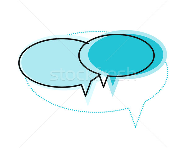 Dialog Fenster Symbol blau Chat online Stock foto © robuart