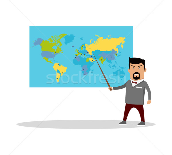 Geography Lesson Flat Design Vector Illustration. Stock photo © robuart
